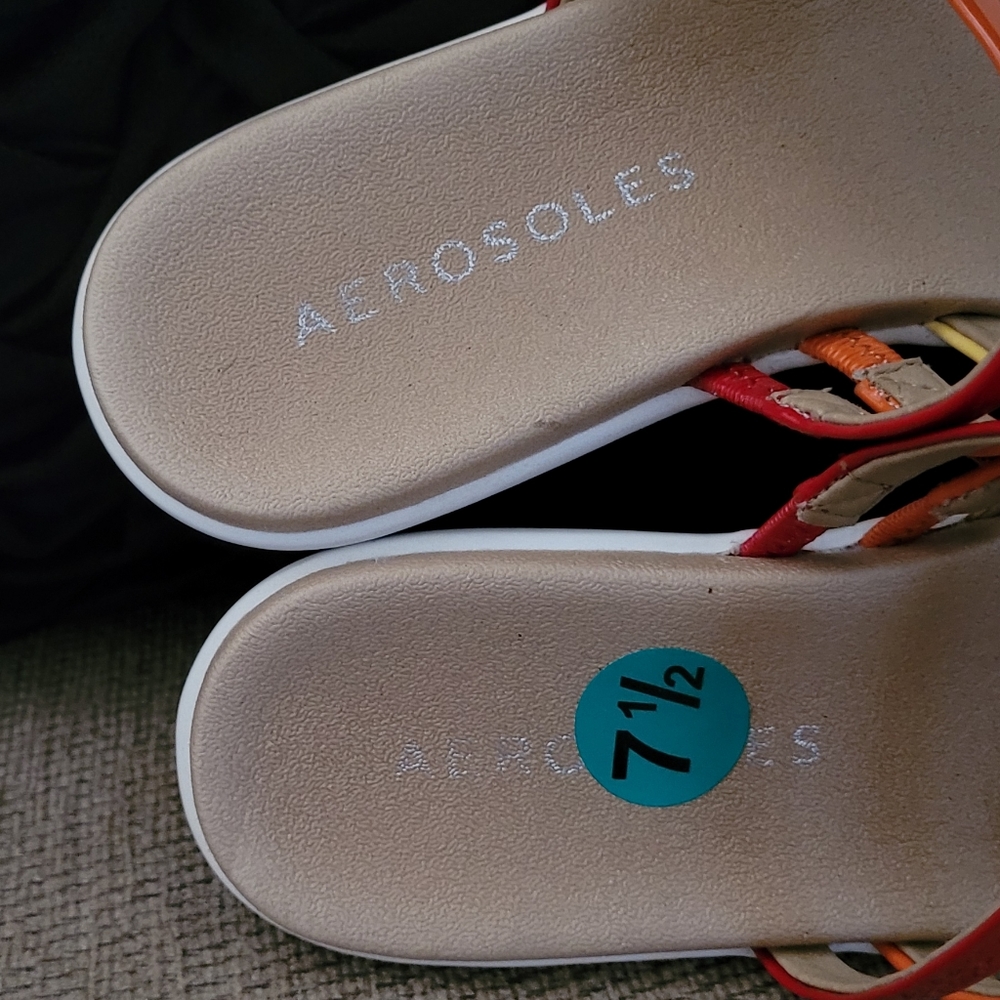 AEROSOLES WINDSOR MULTI STRAP RAINBOW SANDALS - Picture 6 of 11